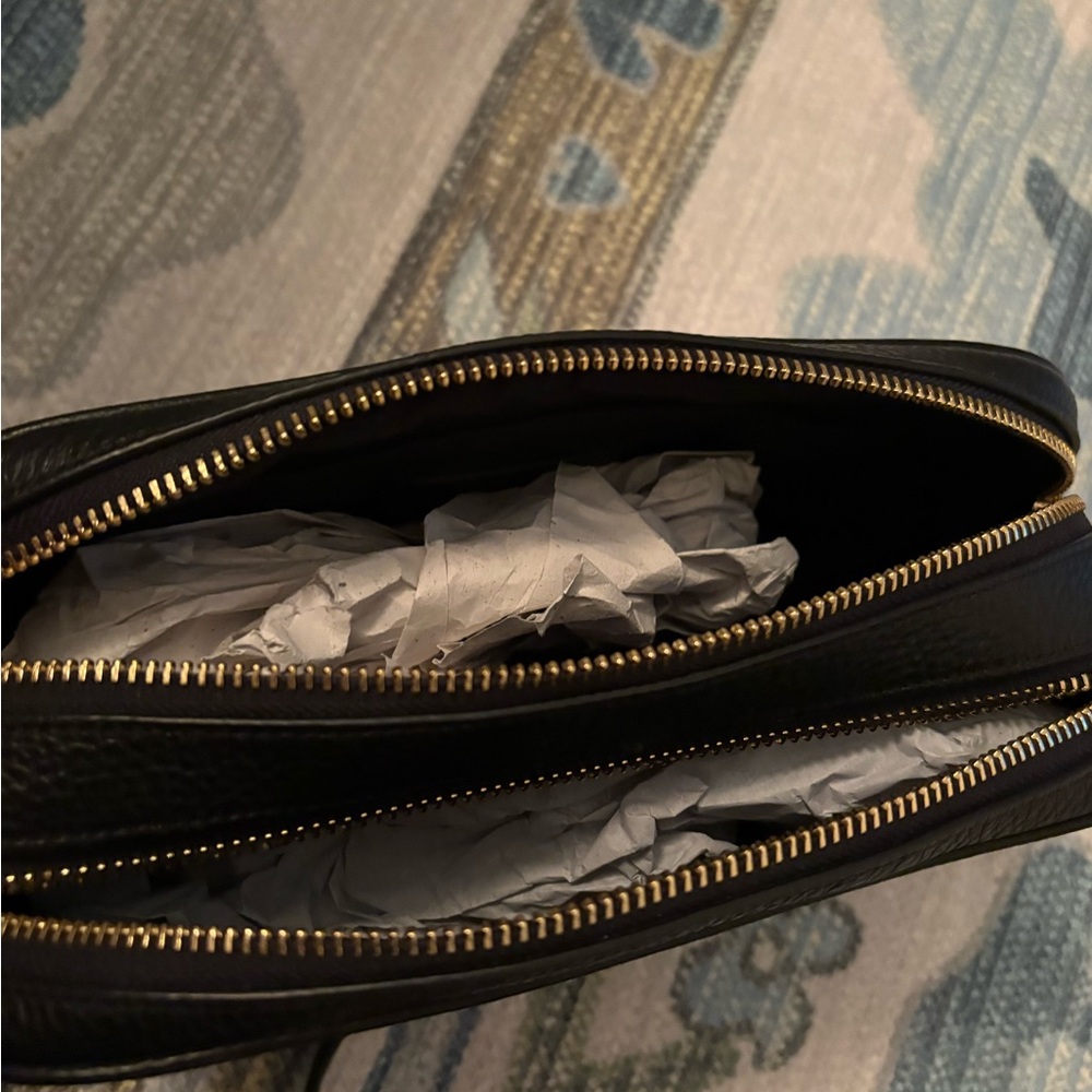 Coach Black Crossbody Bag camera bag with Gold Accents - Picture 6 of 9